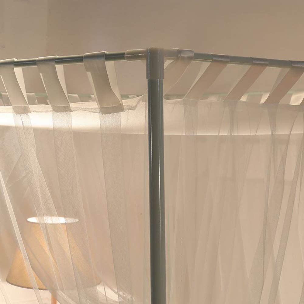 Mengersi Simple 4 Corners Post Curtain Bed Canopy Bed Frame Canopies Net Bed Curtains,Bedroom Decoration Accessories(Queen,White) Mengersi