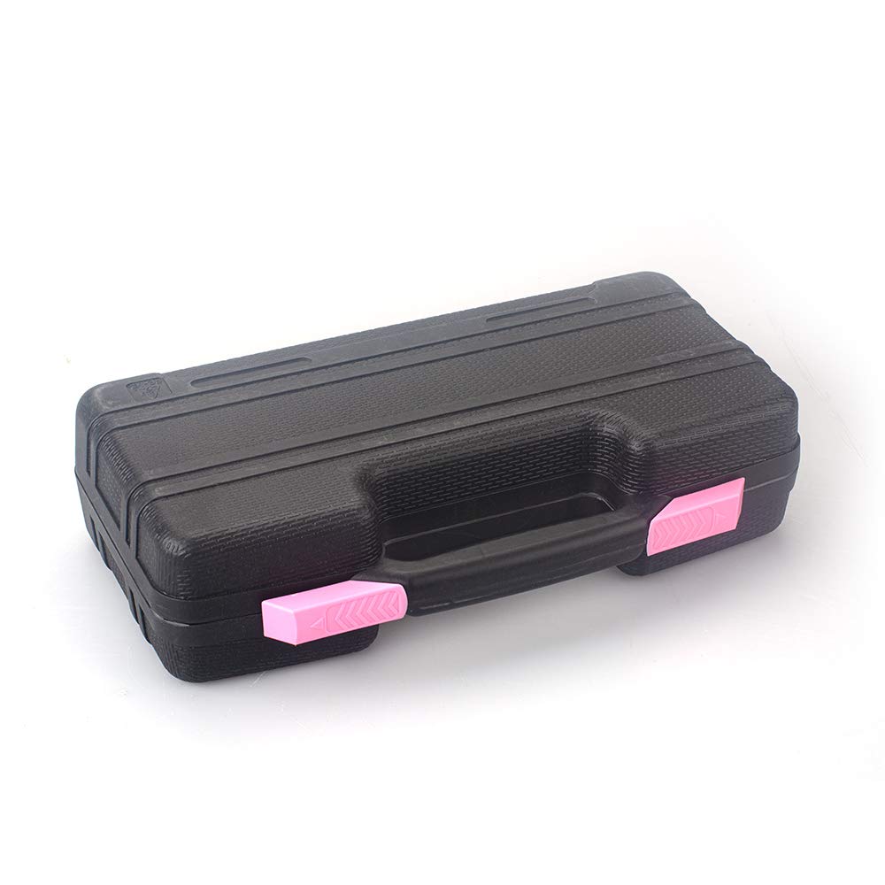 39-Piece General Tool Set-Essential Household Hand Tool Kit with Portable Toolbox Storage Case(Pink—Level Ruler)) KOFOT