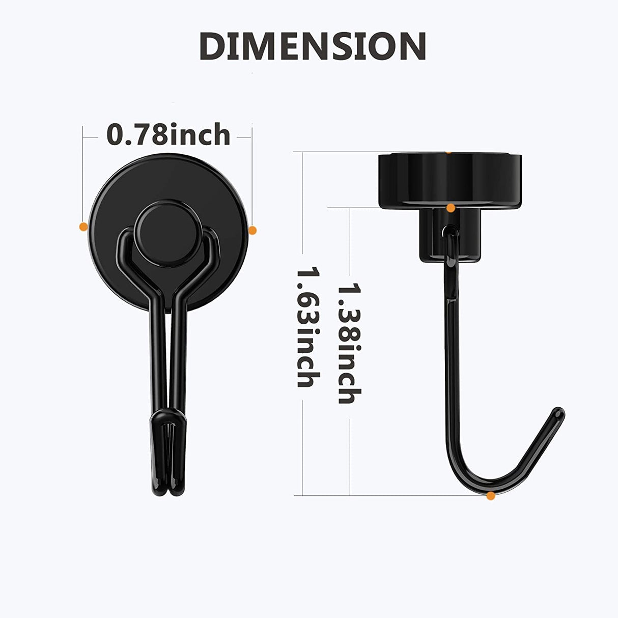 Tohoer Magnetic Hooks, Neodymium Magnets Hook Heavy Duty 30LBS with Rust Proof for Fridge, Refrigerator, Oven, Grill, BBQ, Key, Tools Holder, Kitchen, Outdoor, Hanging Wreaths, Utensil Hangers Tohoer