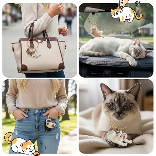 OGNWFUNK 2Pcs Cat Hair Keepsake Bottles, Pet Hair Keychain for Collecting Hair, Furever Gift for Pet Lovers, Cat Keychain Memory Keepsake