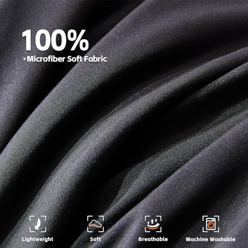COZYART Full Comforter Set 7 Pcs, Black and Red Bed in a Bag, All Season Lightweight Soft Reversible Bedding Sets, 1 Comforter, 1 Flat Sheet, 1 Fitted Sheet, 2 Pillow Shams, 2 Pillowcases COZYART