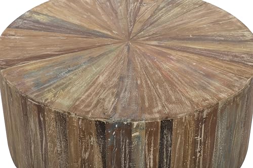 Deco 79 Reclaimed Wood Geometric Handmade Living Room Coffee, Center Table 38" x 38" x 16", Brown Deco 79