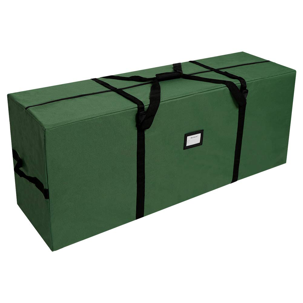 OurWarm Christmas Tree Storage Bag Extra Large Heavy Duty Storage Containers with Reinforced Handles Zipper for 7.5ft Artificial Tree, 50" x 15" x 20" 600D Oxford Xmas Holiday Tree Storage Bag, Green OurWarm
