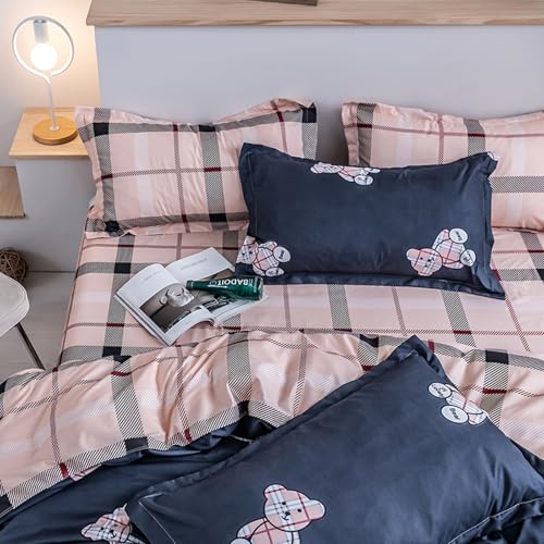 HALOZI Duvet Cover Set Twin Size Little Bear Luxury Soft Bedding Set Comforter Cover with Zipper Closure and Corner Ties (1 Duvet Cover+2 Pillowcases)(Twin(68X90) inch) HALOZI