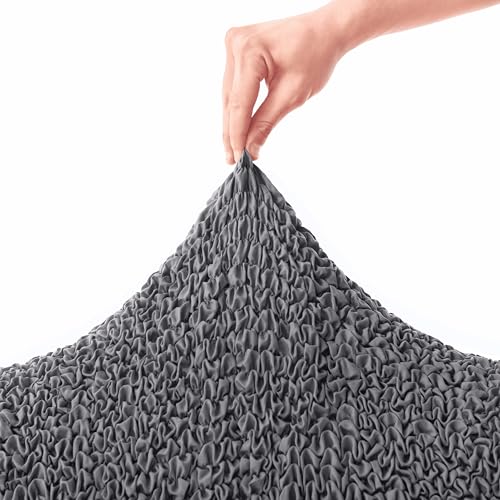 PAULATO BY GA.I.CO. Futon Cover - Armless Couch Cover Sofa Bed Slipcover Without Armrest - Soft Fabric Covers - 1-Piece Form Fit Stretch Futon Protector for Kid Pet - Microfibra - Dark Grey PAULATO BY GA.I.CO.