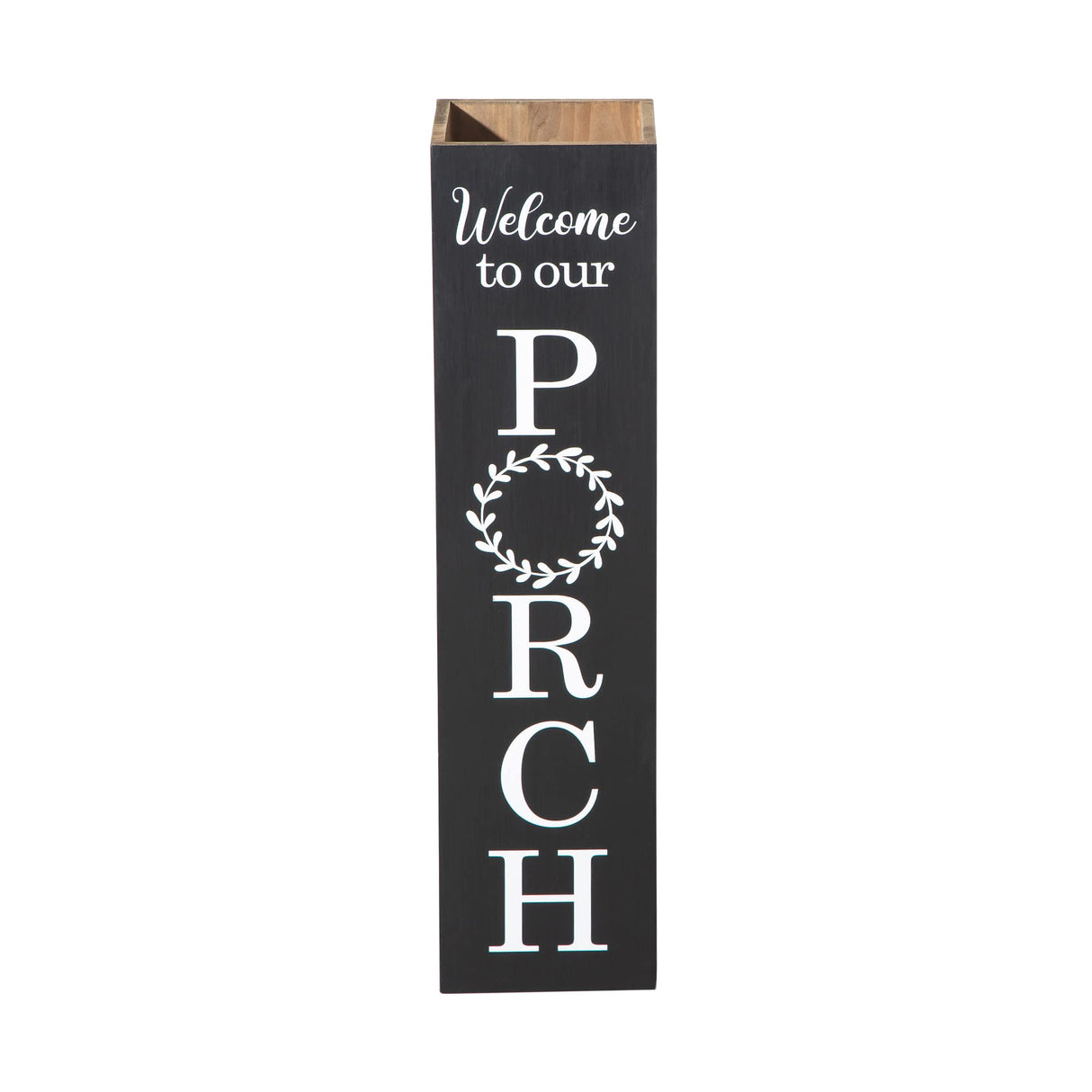 Glitzhome 30"H Wooden Rustic WELCOME Porch Sign, Boxed Double Sided Rustic Home Porch Sign for Front Porch Decor, Black glitzhome