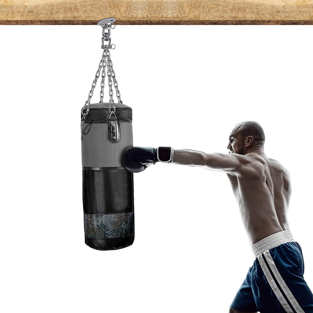 BeneLabel 360 Rotation Punching Bag Hanger Ceiling Mount with Chain Stainless Steel Punching Bag Hanging Kit 800 LB Capacity Heavy Boxing Bag Hanger Hardware with Chain BeneLabel