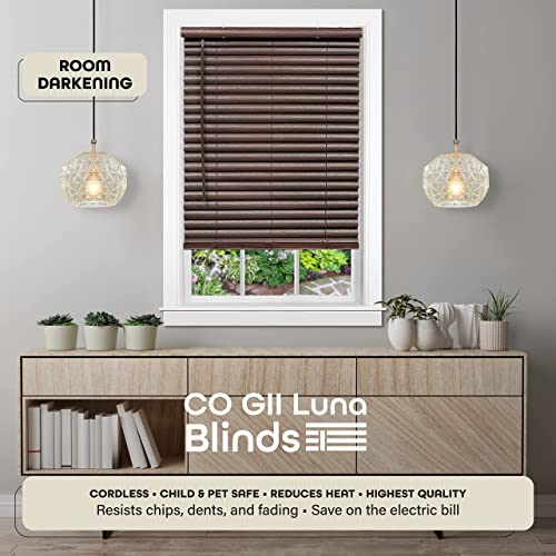 Achim Home Furnishing Cordless GII Luna 2" Slat Mahogany Venetian Window Blinds 29" W x 64" L PowerSellerUSA