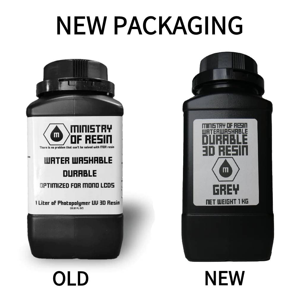 Water Washable Resin Durable Non-Brittle Low Odor 3D Printer Resin Optimized for Mono LCD Made in The USA 405nm Photopolymer Resin for LCD 3D Printing 1L Grey SainSmart