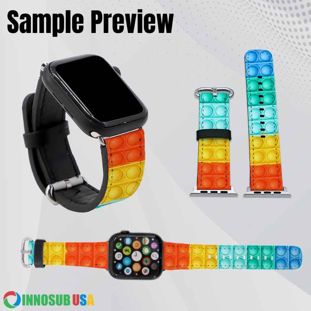 INNOSUB USA 1 Pack Small Sublimation Blank Watch Band (38-41mm), Compatible with Apple Smartwatch, DIY Custom Print, PU Leather, Personalized Band for Sublimation Printing INNOSUB