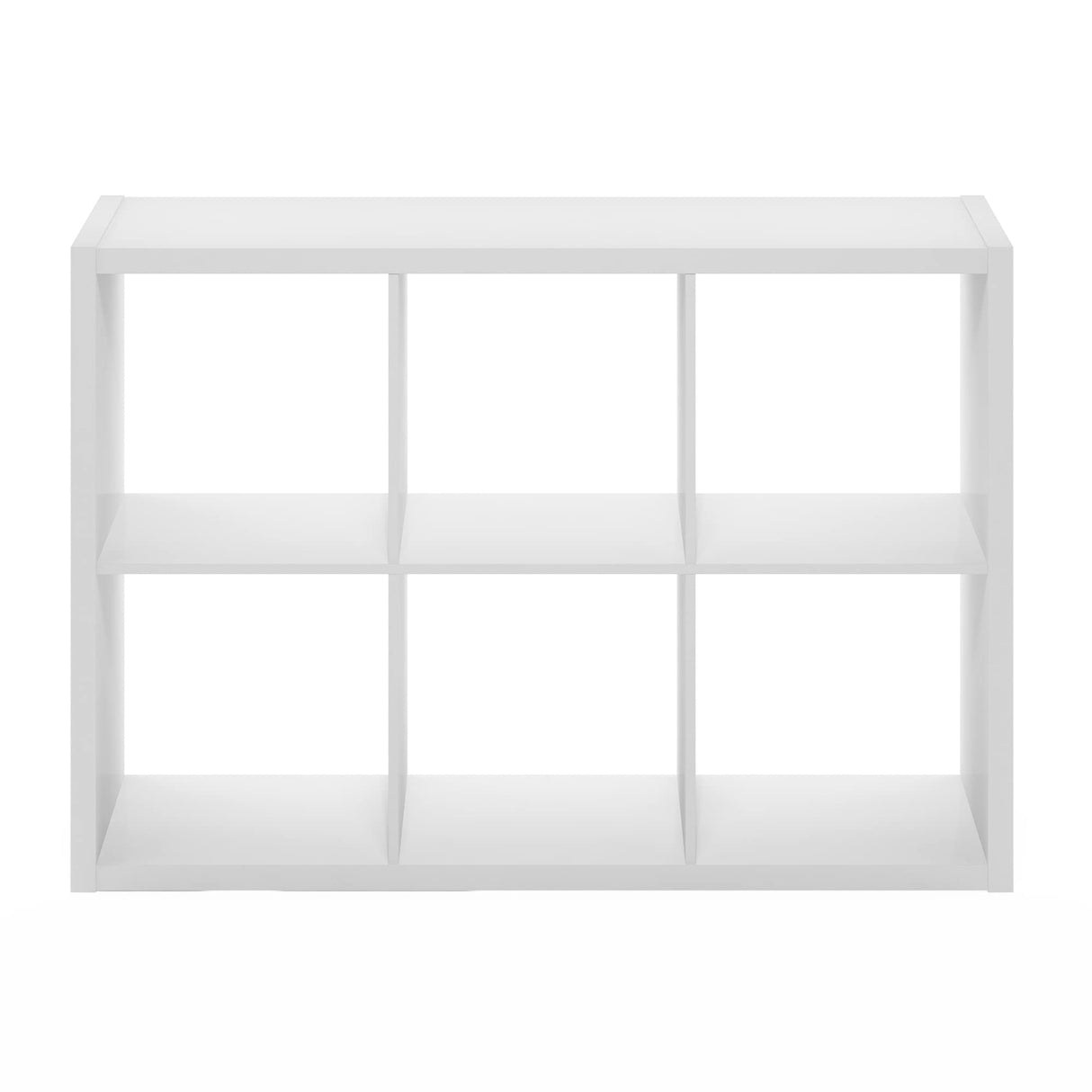 Furinno Cubicle Open Back Decorative Cube Storage Organizer, 6-Cube, White Furinno