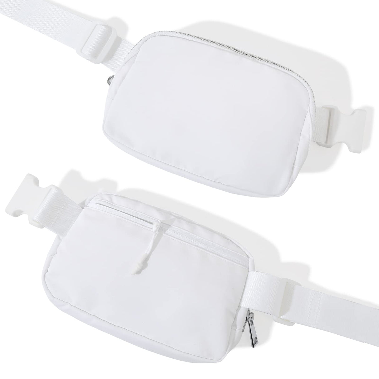 TOBVZOO Belt Bag Fanny Pack Crossbody Bags for Women Men, Everywhere Belt Bags with Adjustable Strap, Unisex Mini Fashion Waist Packs (White) TOBVZOO