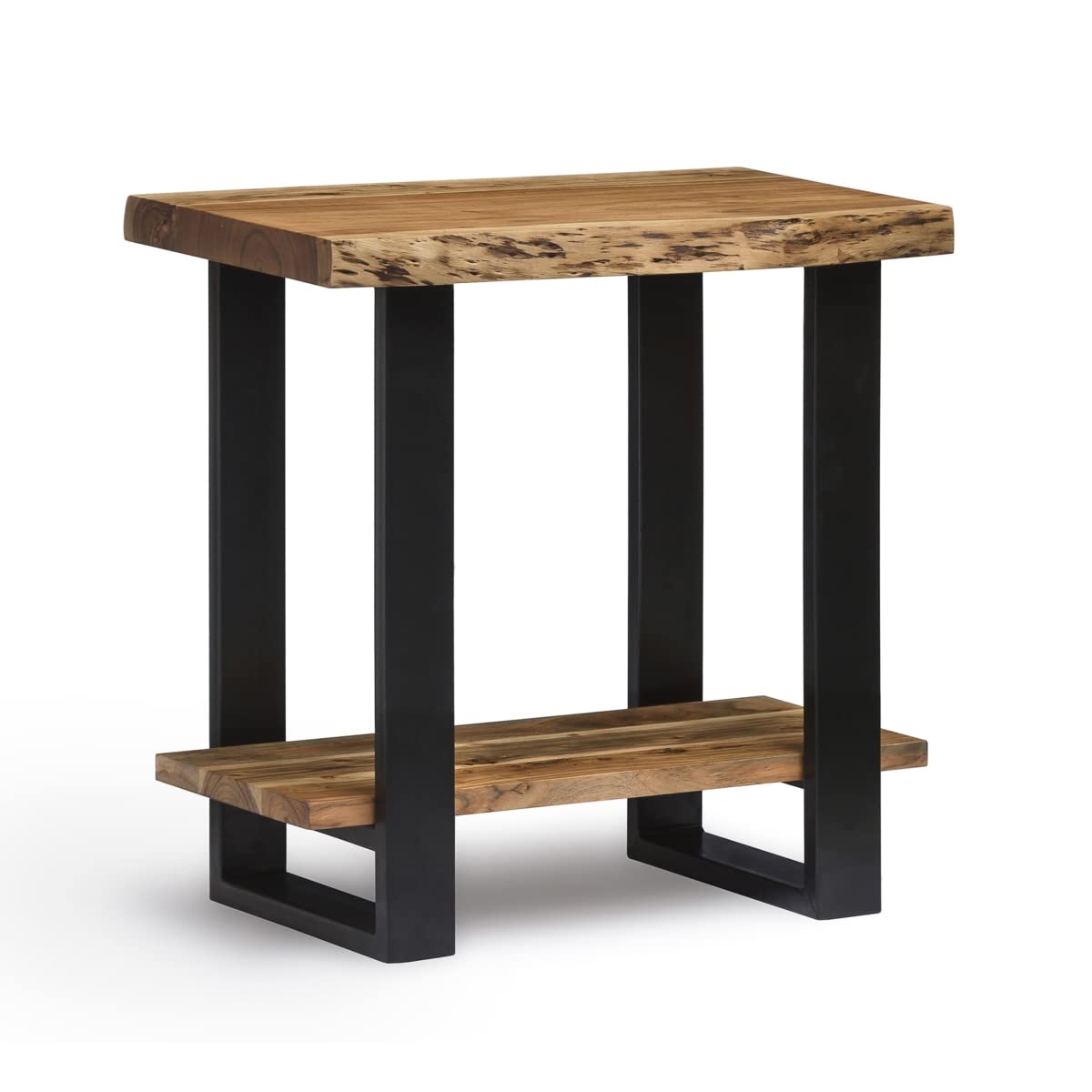 Alaterre Furniture Alpine Live Edge Solid Wood End Table, Natural 17 in x 27 in x 27 in Alaterre Furniture