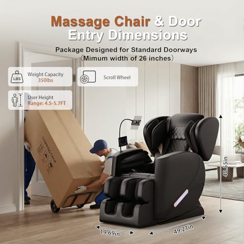 Massage Chair Full Body 2025 Upgraded Zero Gravity Recliner with Heat, 10 Fix Points, Airbag, Touch Screen, Footrest, Shiatsu Massage Chair Full Body for Parents Seniors Casaphoria