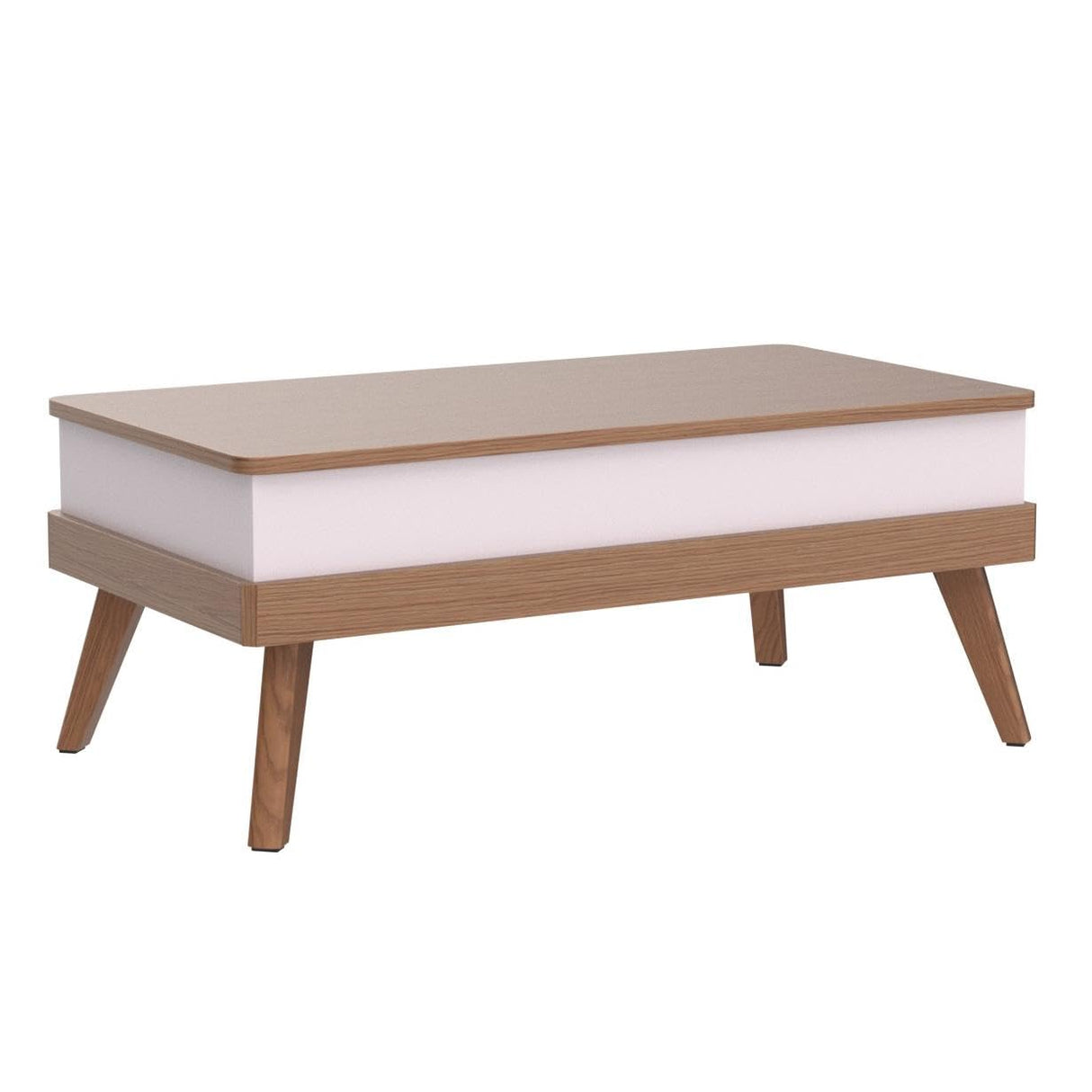 Bidiso Lift Top Coffee Center Table with Hidden Storage Compartment, Easy-to-Assembly , Dining Table for Living Room Reception/Home Office, Oak Bidiso