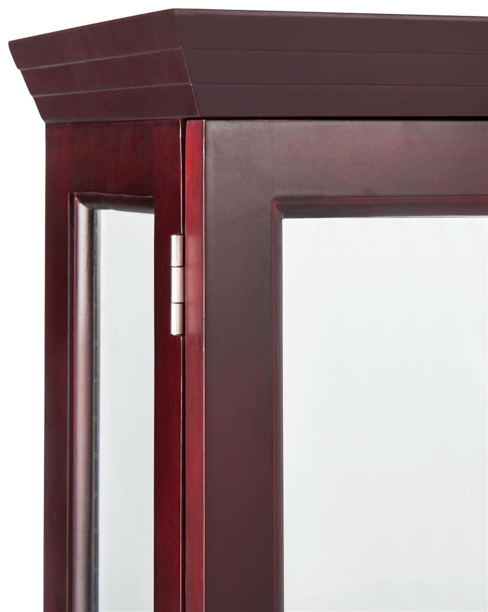 Displays2go 21" Countertop/Wall Mount Display Case, Adjustable Shelves, Locking - Mahogany (DCC2128MH2) Displays2go