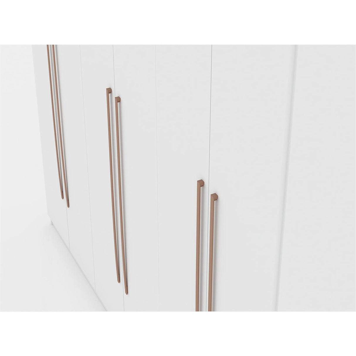 Manhattan Comfort Gramercy 3-Sectional Wood Wardrobe Armoire Closet in White Manhattan Comfort