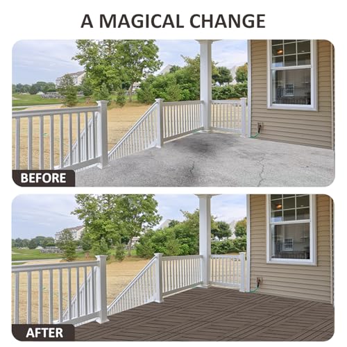 36 PCS 12x12 Interlocking Deck Tiles - All-Weather Waterproof Outdoor Pavers for Pool Decks, Balconies, Backyards & Porches, Chocolate SAILARY