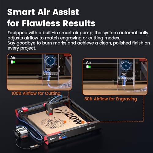 Algolaser 20W Laser Engraver Machine - Laser Cutter/Engraver with Air Assist Kit - Laser Engraving Machine with 3.5" Smart Touchscreen & AlgoOS System, Laser Engraver for Wood,Metal,Glass AlgoLaser