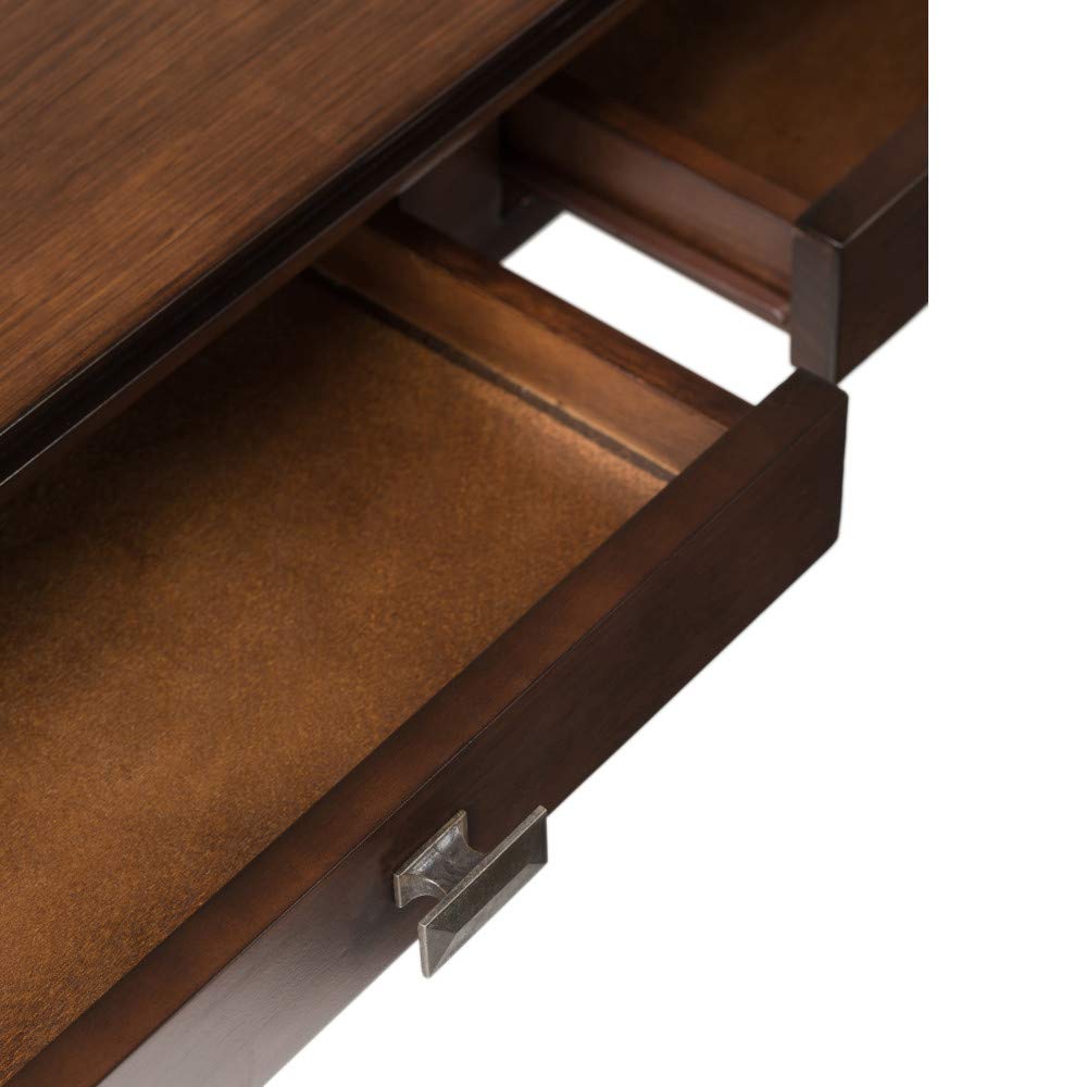 SIMPLIHOME Artisan SOLID WOOD 46 inch Wide Rectangle Coffee Table in Russet Brown, for the Living Room and Family Room SIMPLIHOME