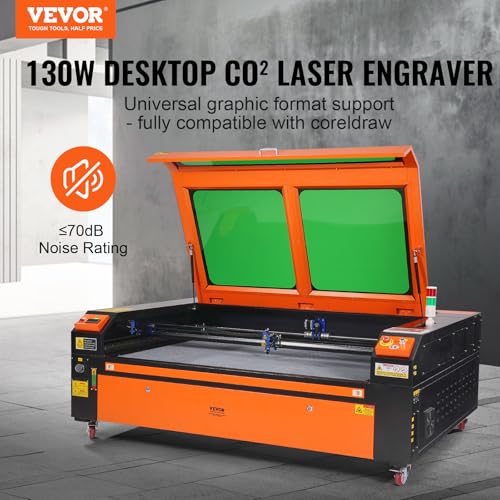 VEVOR 130W CO2 Laser Engraver, 35 x 55 in, 19.7 IPS Laser Cutter Machine with 2-Way Pass Air Assist, Compatible with LightBurn, CorelDRAW, AutoCAD, Windows, Mac OS, Linux, for Wood Acrylic Fabric More VEVOR