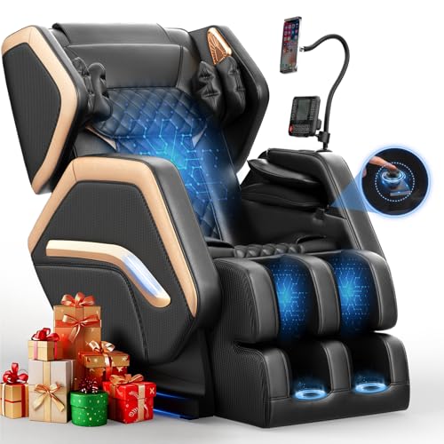 NAGLIFOR Massage Chair Full Body, Zero Gravity Massage Chair 2026 for Back Fatigue with 10 Fixed Rollers, Heating, Airbags, Phone Controller, Bluetooth Speaker, Nightlights for Living Room, Bedroom NAGLIFOR