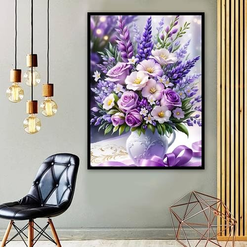 MOMDEDP Rose Diamond Painting Kits for Adults,Rose Diamond Art Kits for Adults,Flowers Gem Art Kits for Adult Full Round Drill Diamond Dot Gem Art Kit for Adult for Home Wall Decor 16x12inch MOMDEDP