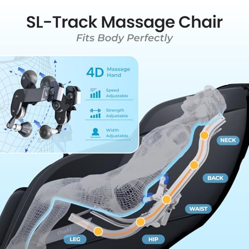 Osaki Vibe 4D l 4D Massage Mechanism l Automatic Body Scan l Deep Calf-Kneading l Space-Saving Technology l 3-Stage Zero Gravity l 32-Cell Full Body Air Massage (Brown) Osaki