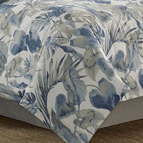Tommy Bahama - California King Comforter Set, Soft Woven Bedding with Matching Pillowcases & Bed Skirt, Medium Weight for Year Round Comfort, 4 Piece Bed Set (Raw Coast Blue) Tommy Bahama
