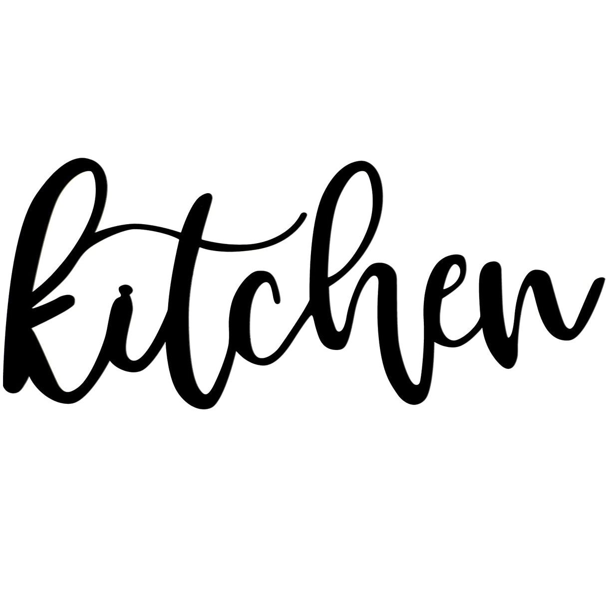 Maxdot Kitchen Metal Cutout Sign Word Wall Decor Farmhouse Kitchen Metal Word Wall Art Sign for Home Dining Room Restaurant,15.7 x 6.7 Inch (Black) Maxdot