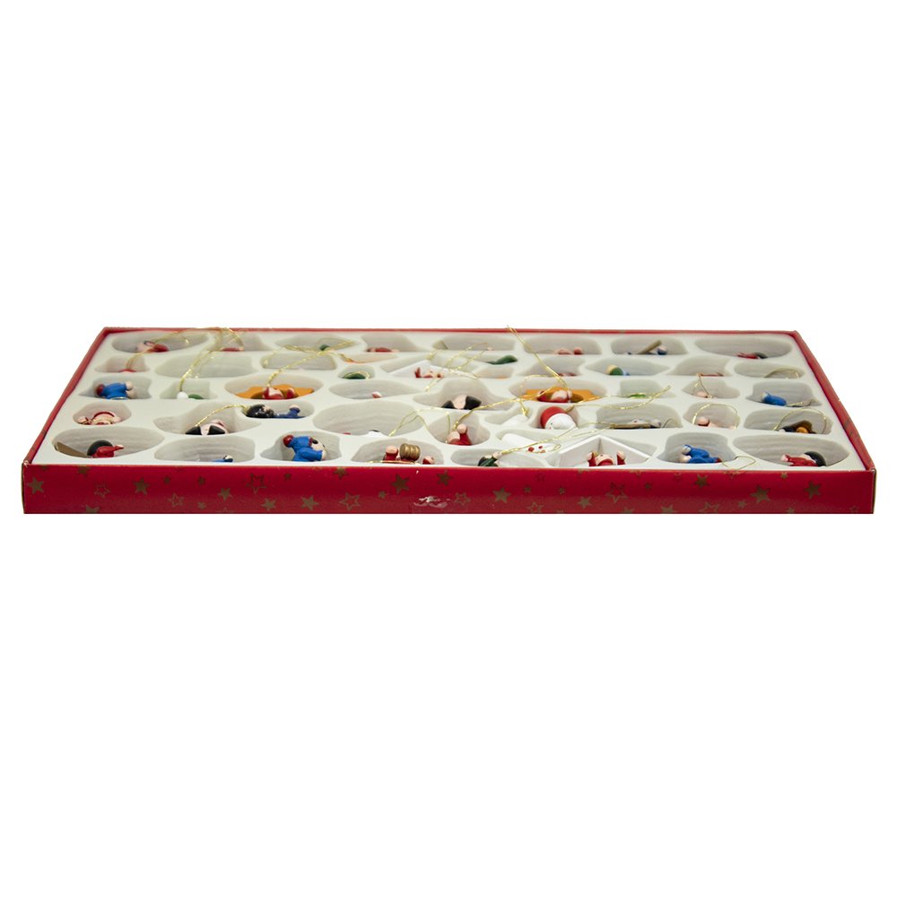 Kurt Adler C0719 Petite Treasures Wooden Ornament, Set of 48 Kurt S. Adler