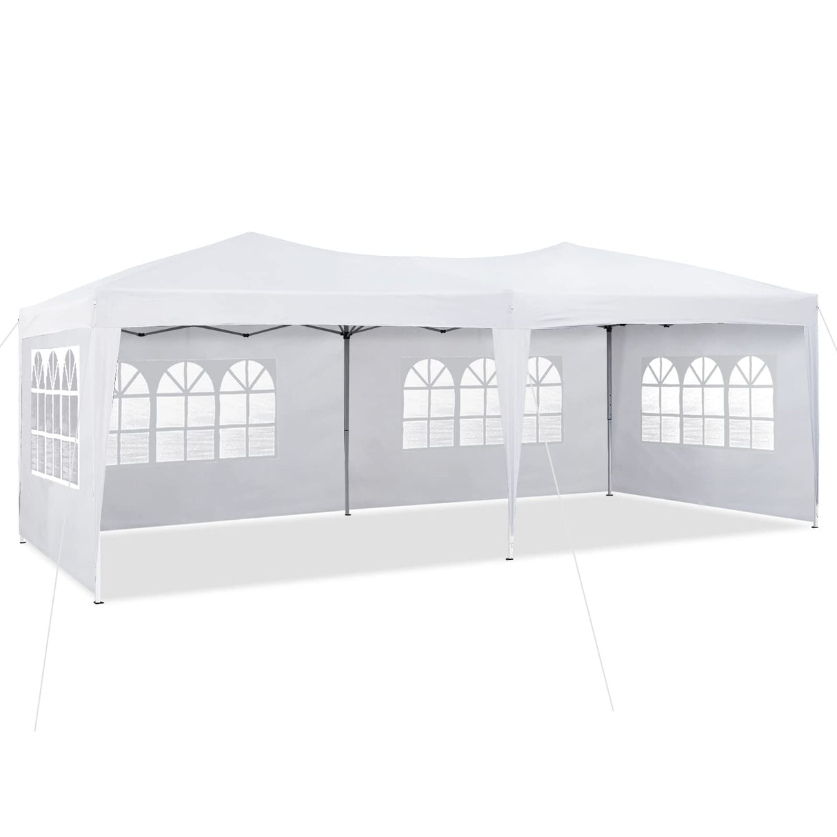 TUKAILAI 10' x 20' Pop Up Gazebo Marquee, Anti-UV Party Wedding Tent Event Shelters with 6 Removable Sidewalls & Carry Bag, Heavy Duty Instant Canopy for Outdoor Camping Garden Patio (White) TUKAILAi