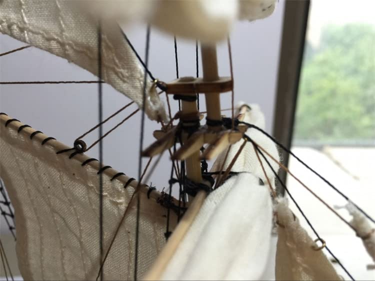 GAWEGM Wood Ship Model Kits for Adults to Build - Scale 1/100 1840 Halcon Baltimore Ship Wooden Model Kit, with Brass Upgrade Accessories, for Collections, DIY Handmade Crafts GAWEGM