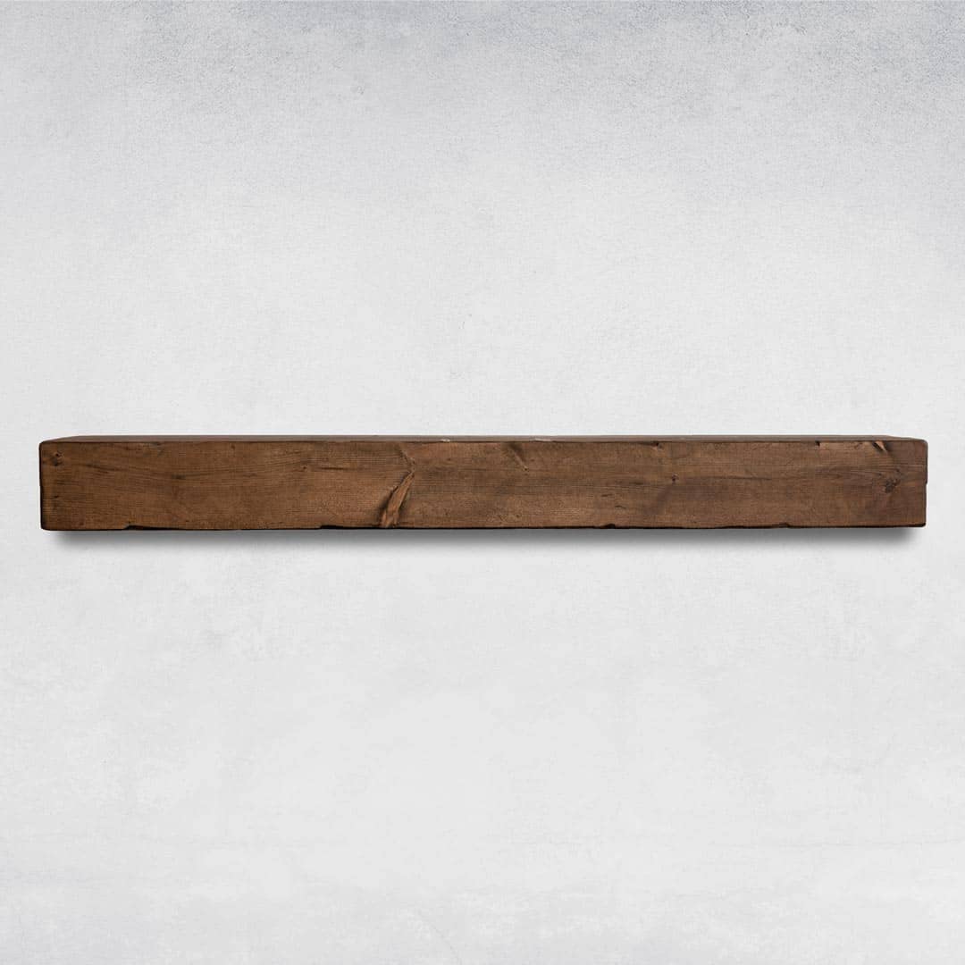 Fireplace Mantel, Rustic, Shelf, Floating Mantle, Real Wood, Beam, URBANDI (Provincial, 48Lx6Hx8D) WoodArtSupply