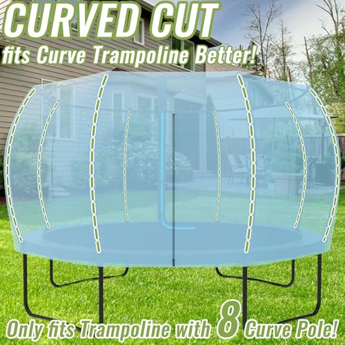 Gardenature 12FT Trampoline Tent for Kids(Tent Only),Fit for 8 Curved Poles Round Trampoline, Trampolien Shade Cover, Trampolien Accessories,Anti-Tear, Blue Gardenature