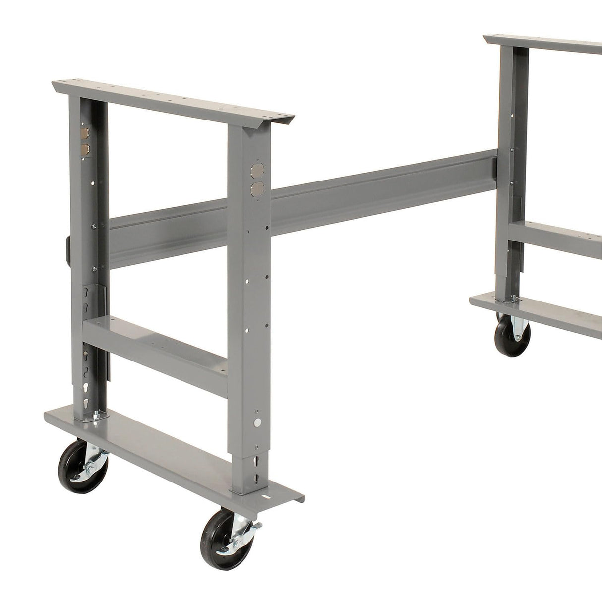 Global Industrial Mobile Adjustable Height Workbench, Maple Butcher Block Square Edge, 72" W x 30" D, Gray Global Industrial