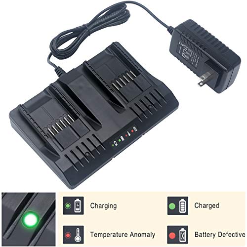 Elefly 20V Dual Port WA3875 Charger Compatible with Worx 18V/20V Lithium Battery WA3578 WA3525 WA3520 WA3575 WA3512 WA3770 WA3881 WA3742 ELEFLY