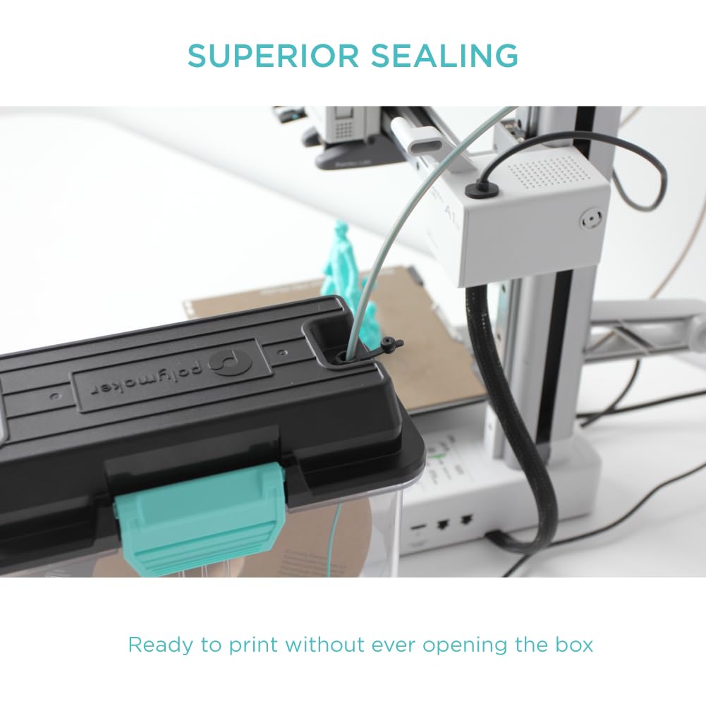 Polymaker 3D Printing Filament Dryer and Storage Box - PolyDryer and PolyDryer Box for Filament Drying and Sealing with Heat Control, Compatible with PA Nylon, PLA, PVB, PETG, ABS, TPU 1.75mm 2.85mm Polymaker