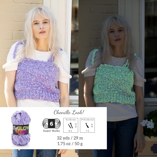 Lion Brand Yarn DIY Chenille Yarn, 1 Pack, Glow Worm Lion Brand Yarn