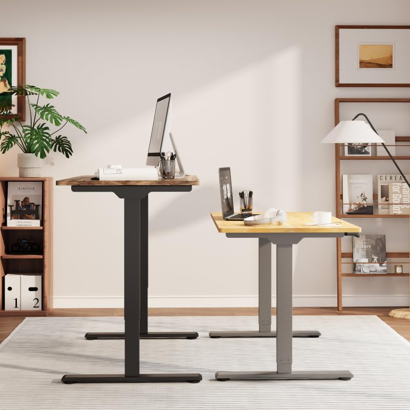 FLEXISPOT 71 x 32 Inch Dual Motor Standing Desk, Computer Desk with Memory Controller, Home Office Desk with Splice Board (Black Frame + 71" Black Desktop, 2 Packages) FLEXISPOT