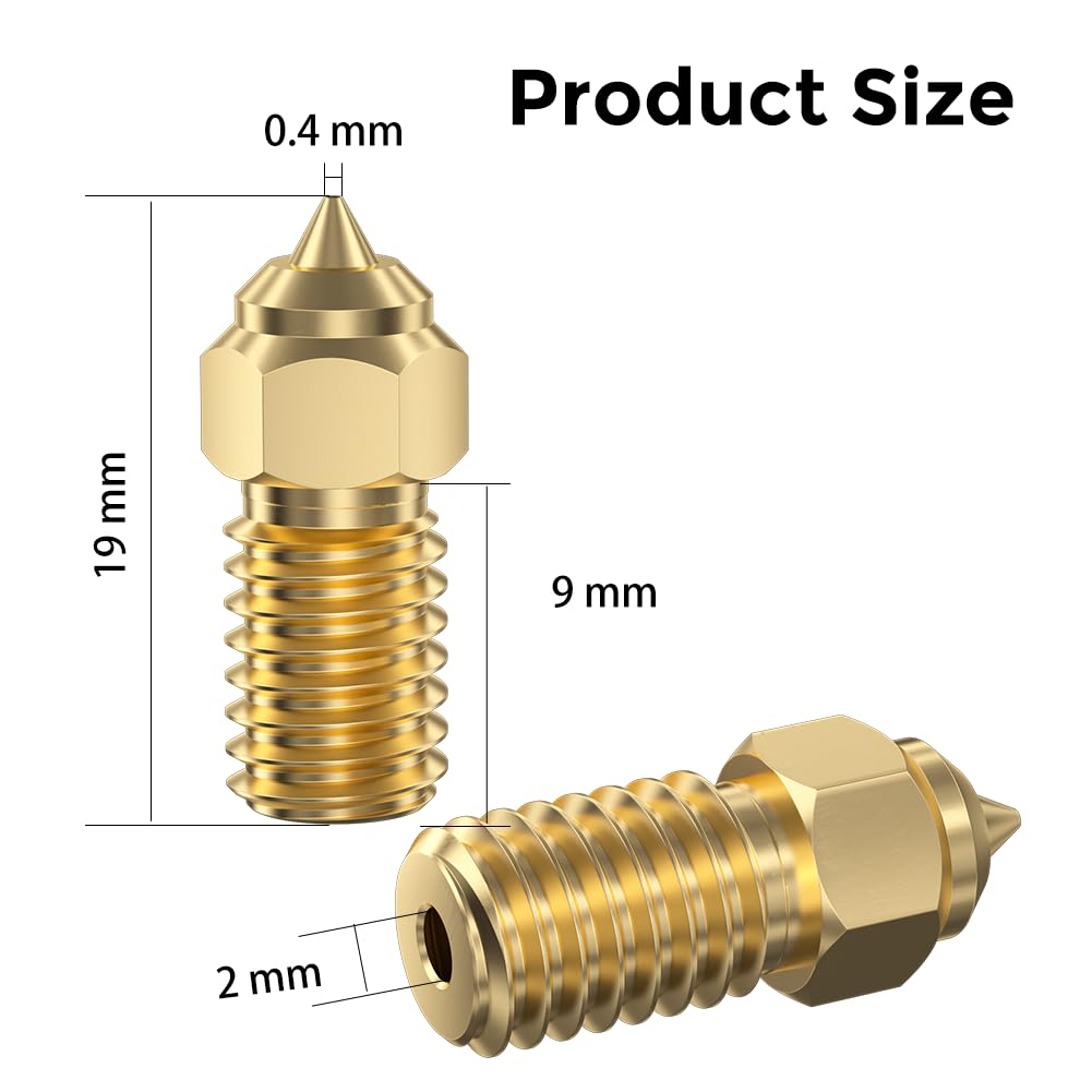 Official Creality Ender 3 V3 SE Nozzles 0.4mm 5PCS High-Speed Brass Nozzles 3D Printer Accessories M6 Hotend Extruder Nozzle for Ender 5 S1/Ender 7 3D Printer Creality