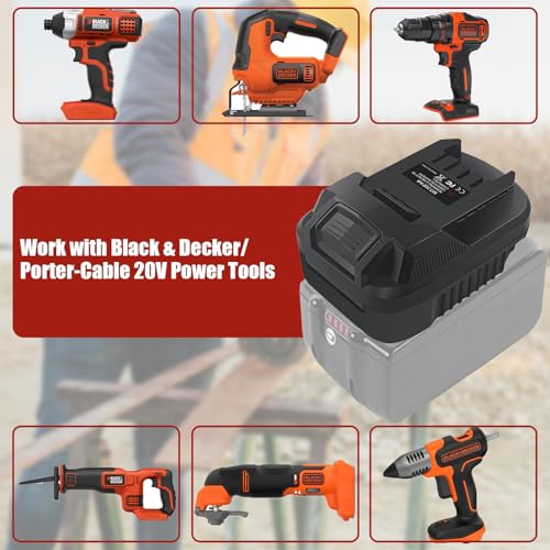 Battery Adapter for makita 18V Lithium Battery Convert to for Black+Decker 20V LBXR2020 LBX20 LBXR20 Battery Use for Black+Decker 20V Cordless Power Tool (Adapter only) UNIKI
