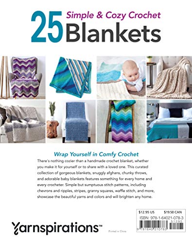 25 Simple & Cozy Crochet Blankets: Easy Patterns for Afghans, Throws, and Baby Blankets WoodArtSupply