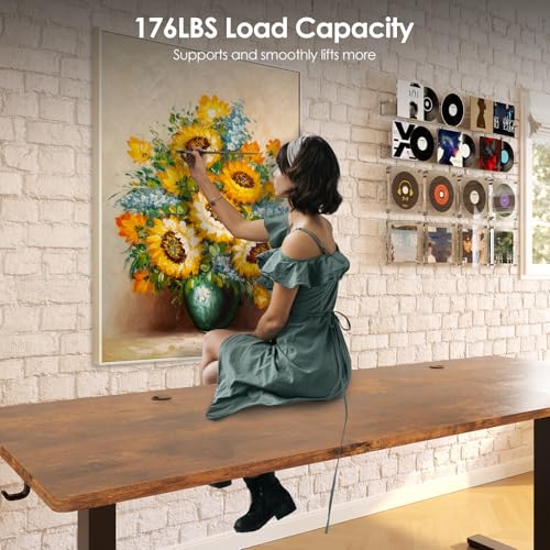 Monomi Electric Standing Desk, 79 x 31.5 inches Height Adjustable, Ergonomic Home Office Sit Stand Up Desk with Memory Preset Controller (Rustic Brown Top/Black Frame) Monomi