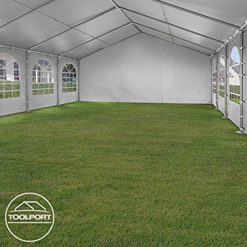 TOOLPORT Party Tent 16x20 ft Garden Tent Canopy PE 450 N Tarpaulin 100% Waterproof White TOOLPORT