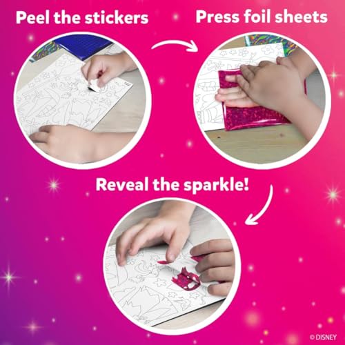 Skillmatics Foil Fun - Disney Princess, Mess-Free Art & Craft Kits for Kids, DIY Creative Activity, Travel Toys, Perfect Gifts for Fans of Moana, Cinderella, Ariel, Jasmine, Ages 4, 5, 6, 7, 8, 9 Skillmatics