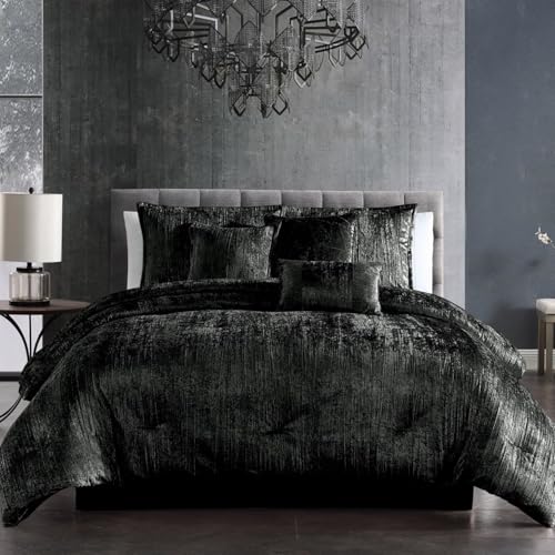 Riverbrook Home Turin Comforter Set, Queen, Black, 7-Piece Set Riverbrook Home