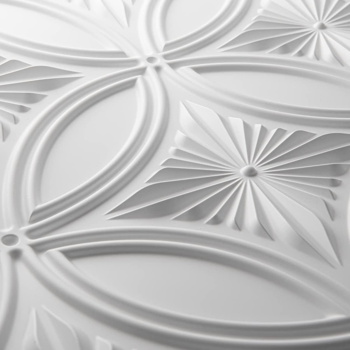 Art3d Decorative PVC Drop Ceiling Tile 2ft x 2ft in White,Glue up Ceiling Panel 24 x 24in.12pcs Art3d