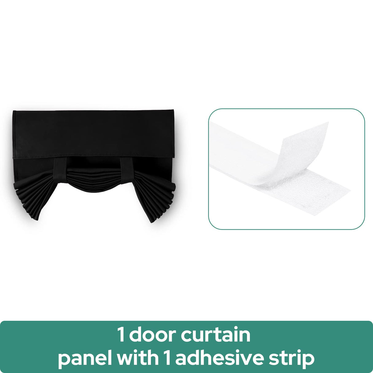 HOMEIDEAS Blackout French Privacy Door Curtains for Door Window,Curtains for Glass, Thermal Insulated Tie Up Shade Window Covering for Bedroom, Black, W26 X L40 Inch, 1 Panel HOMEIDEAS