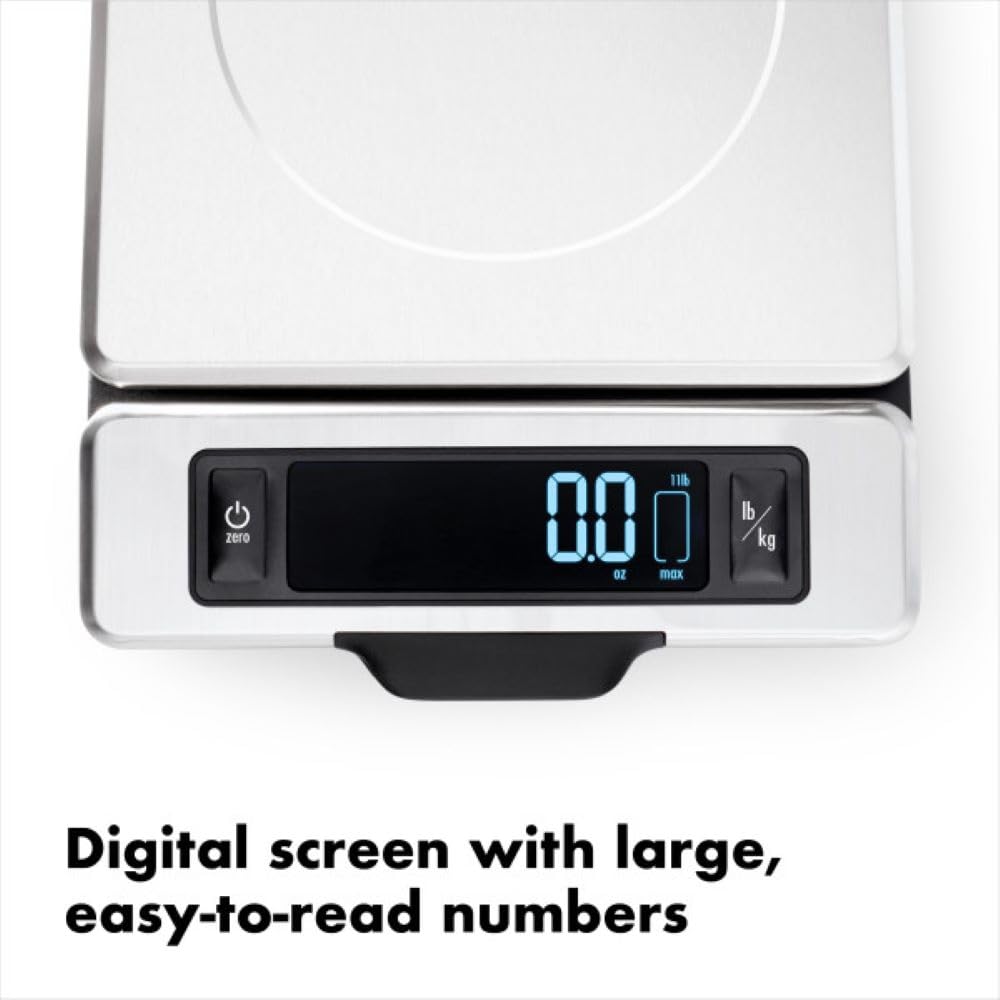 OXO Good Grips 11-Pound Stainless Steel Food Scale with Pull-Out Display OXO